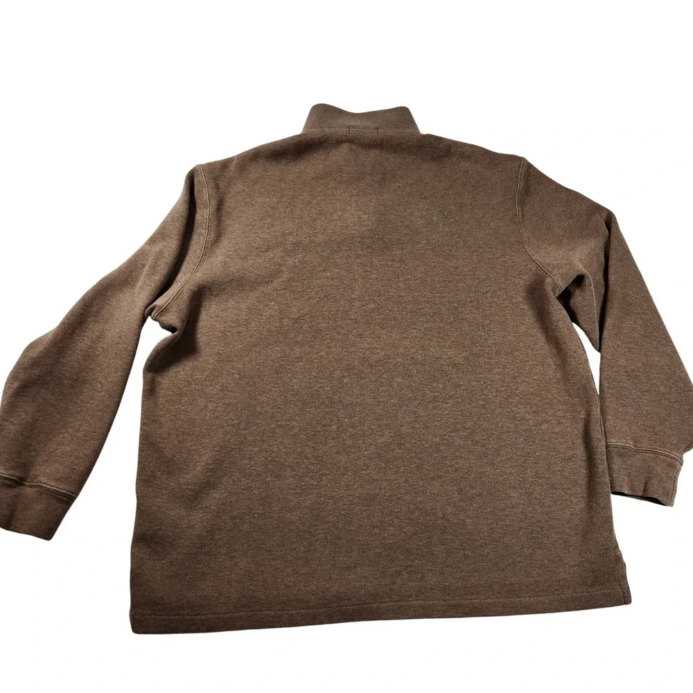 Polo Ralph Lauren Mens Quarter Zip Pullover Sweater‎ Brown XXL Logo Embroidered